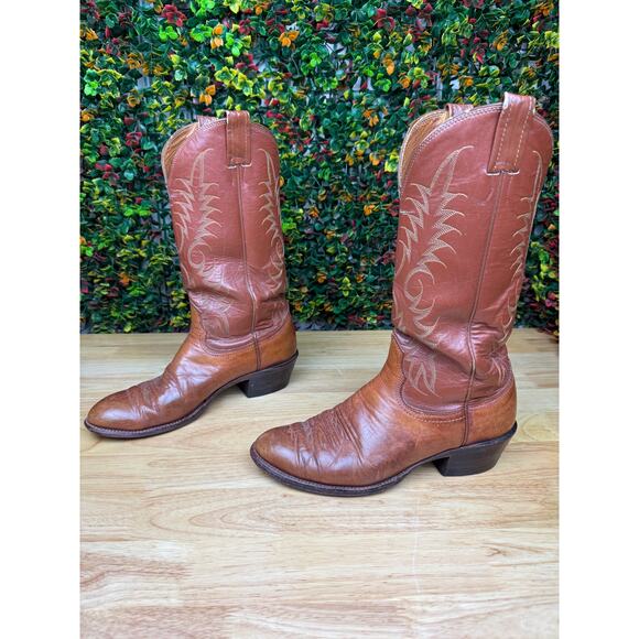 Nocona 8822 Cowboy Boots Shoes‎ Brown Leather Goodyear Oil Resistant Mens 8 GUC main image 6